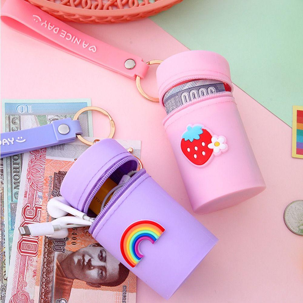 Ví Đựng Tiền Xu Bằng Silicon Họa Tiết Khủng Long / Cầu Vồng / Ngôi Sao Thời Trang Cho