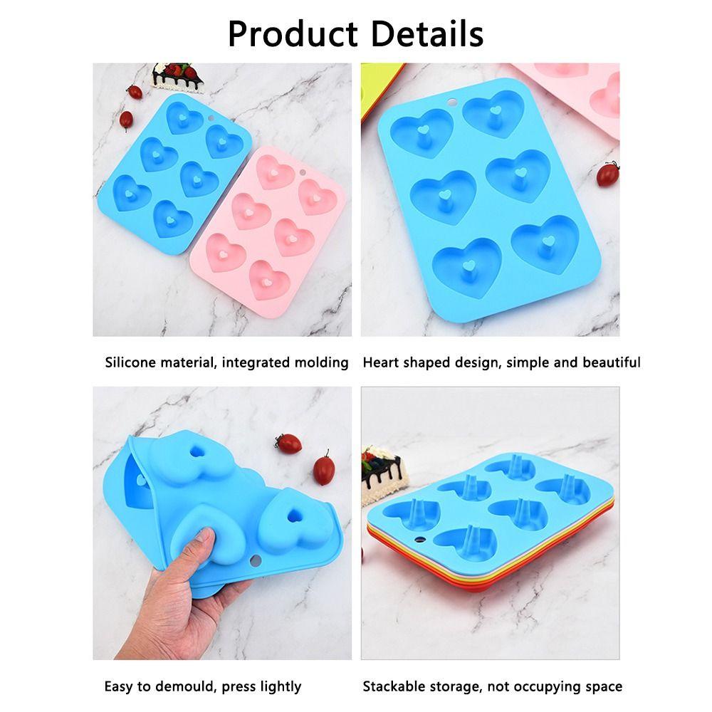 ESPO Khuôn Làm Bánh Donut 6 Ngăn Hình Trái Tim