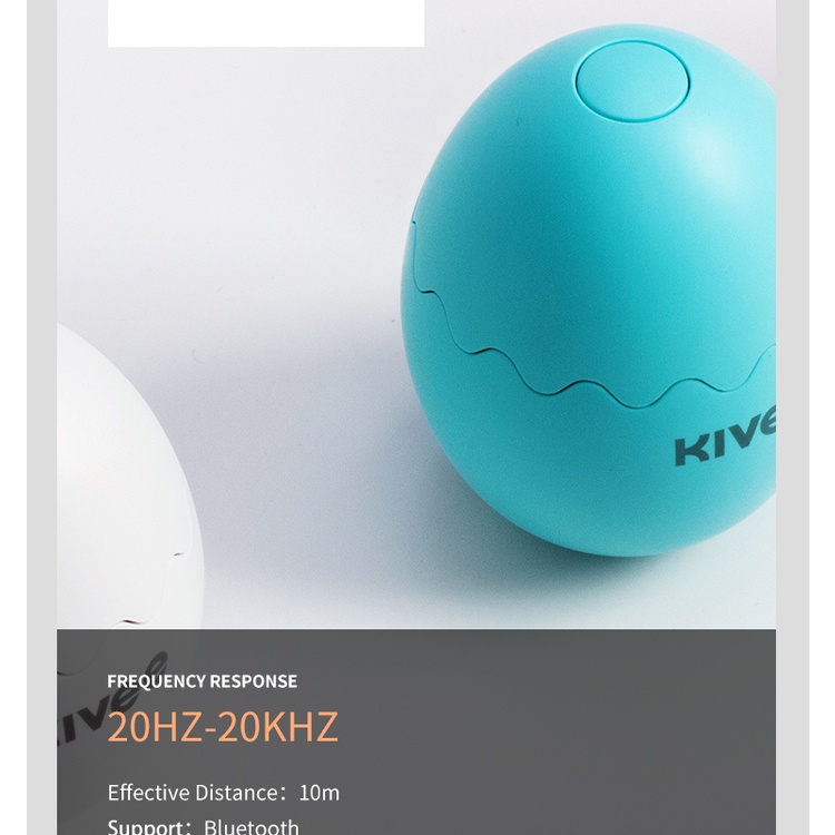 Kivee MW08 Loa bluetooth mini thiết kế hình quả trứng phạm vi kết nối lên đến 10m