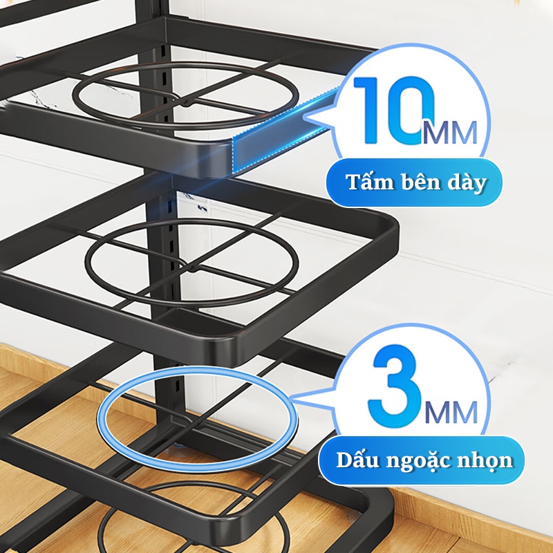 GSlife Kệ Để Nồi- Gía Để Đồ Nồi Đa Năng Thép Carbon ,Màu Đen ,Ổn Định Và Không Trơn Trượt An Ninh