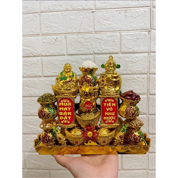 Khay tỏi ngũ đậu túi vàng tam ông chiêu tài hút lộc