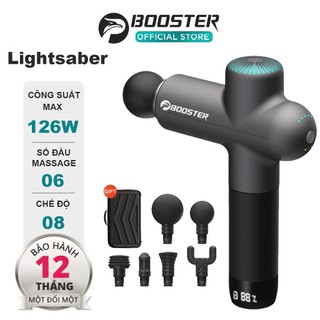  Máy massage cầm tay BOOSTER LIGHTSABER  Súng massage gun thư giãn cơ bắp trị liệu đau nhức mỏi -126W 6 Đầu 8 Tốc Độ 