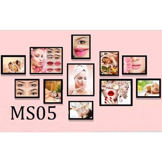 Bộ 11 tấm tranh spa, phun xăm, nail mi, tóc