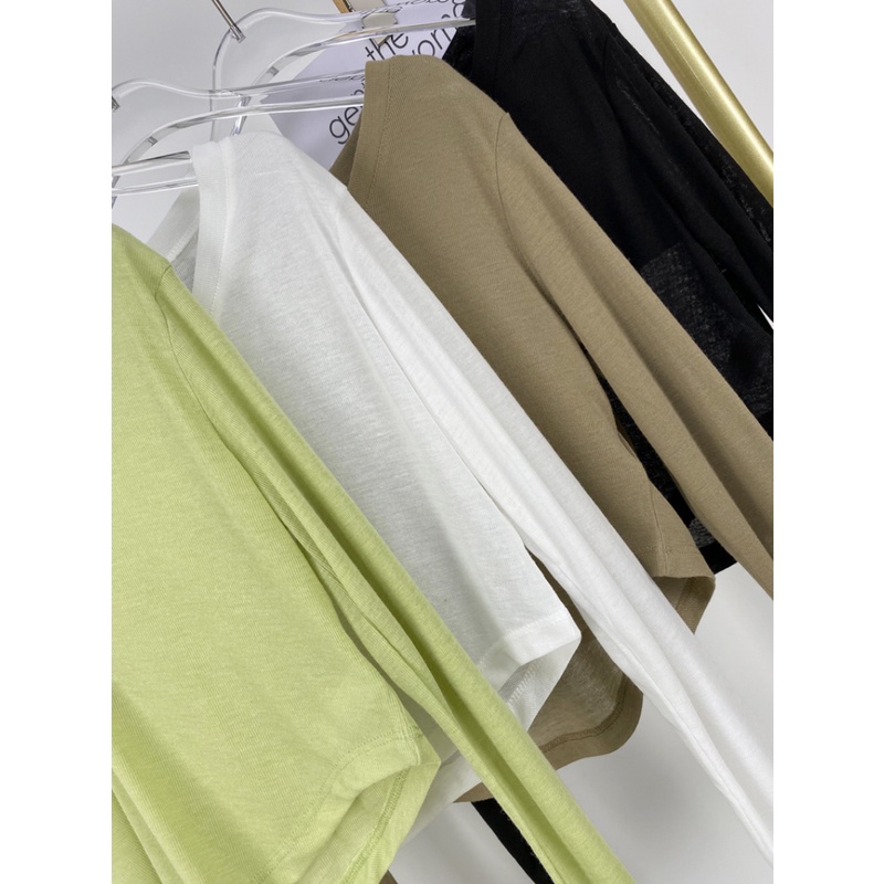 Áo thun thể thao thiết kế tay dài cổ chữ V siêu nhẹ thiết kế quyến rũ thời trang