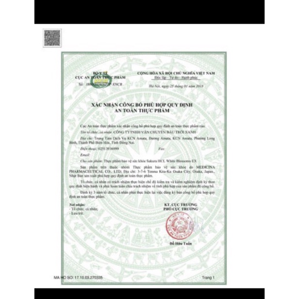 MătsViên uống trắng da Glutathione Oneday Collagen 72 Viên date 10/2024