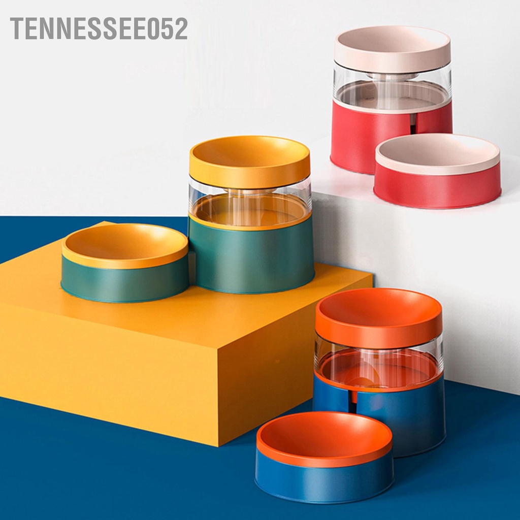 [Hàng HOT] Bát ăn chó mèo tự động - Bát nước uống tự động cho thú cưng 2 trong 1 nâng cao Bảo vệ cổ【Tennessee052】