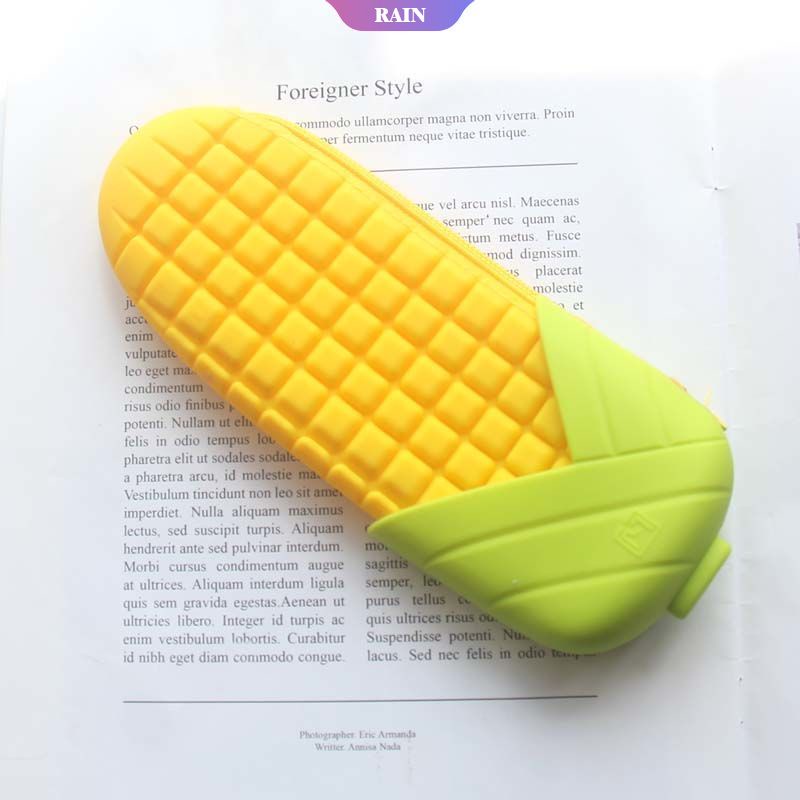 1 Túi Đựng Bút Silicon Hình Hoa Quả Cà Rốt Bắp Cà Rốt Đậu Quả Xoài Dễ Thương Nhỏ Gọn Dùng Trong Trường Học [RAIN]