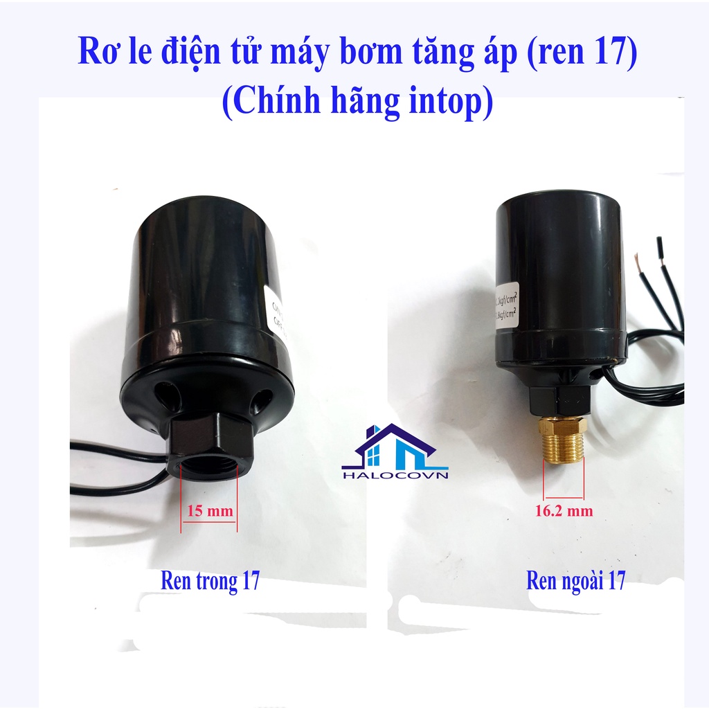 Rơ le điện tử máy bơm tăng áp loại tốt Intop ren 17