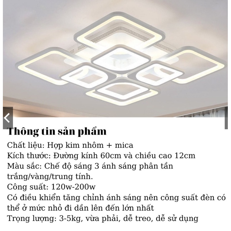 Đèn led ốp tường vuông 5 ô có 3 chế độ ánh sáng