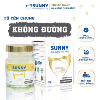 SUNNY - Giá thùng - 25% Yến sào Khánh Hòa chưng sẳn không đường - 70ml/ hũ