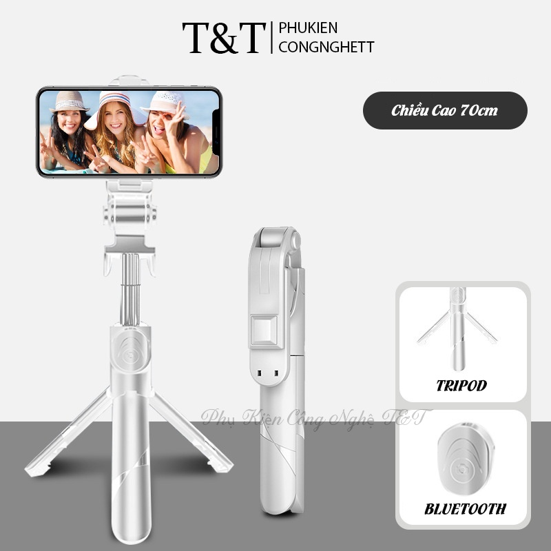 Gậy selfie - Gậy chụp ảnh Bluetooth đa năng XT-02 Thế Hệ 2 - Gậy chụp hình tự sướng tích hợp trippo 3 chân