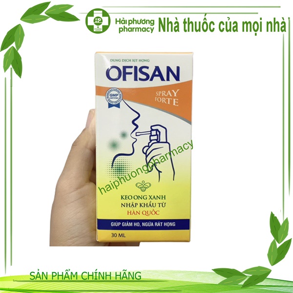 Xịt họng OFISAN - Hỗ trợ bảo vệ vùng miệng họng , giúp ngăn ngừa và làm giảm ho do, đau rát họng