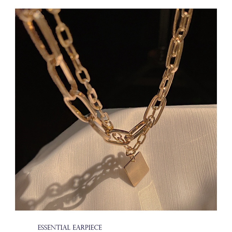 YeYi Vòng cổ Hai Lớp Bằng Kim Loại Nhẹ Sang Trọng Phong Cách Âu Mỹ Thiết Kế Thời Trang Mới Cá Tính Cho Nữ