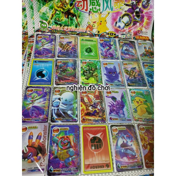 Vỉ thẻ bài POKEMON lụa dẻo. 120 thẻ.
