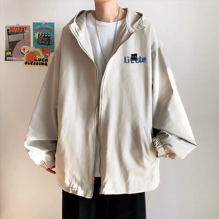 Áo khoác dù hai lớp Unisex hình con mèo Little mẫu mới hot
