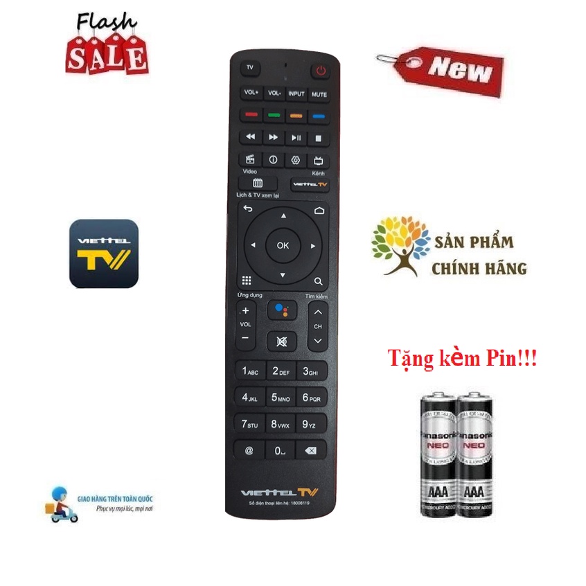 Remote Điều khiển giọng nói đầu Box Viettel TV Box 360 - Hàng chính hãng mới 100% Tặng kèm Pin