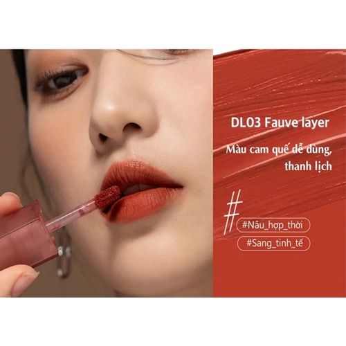 Son kem Black Rouge Double Layer Over Velvet DL Woody Layer – Màu Đỏ Nâu