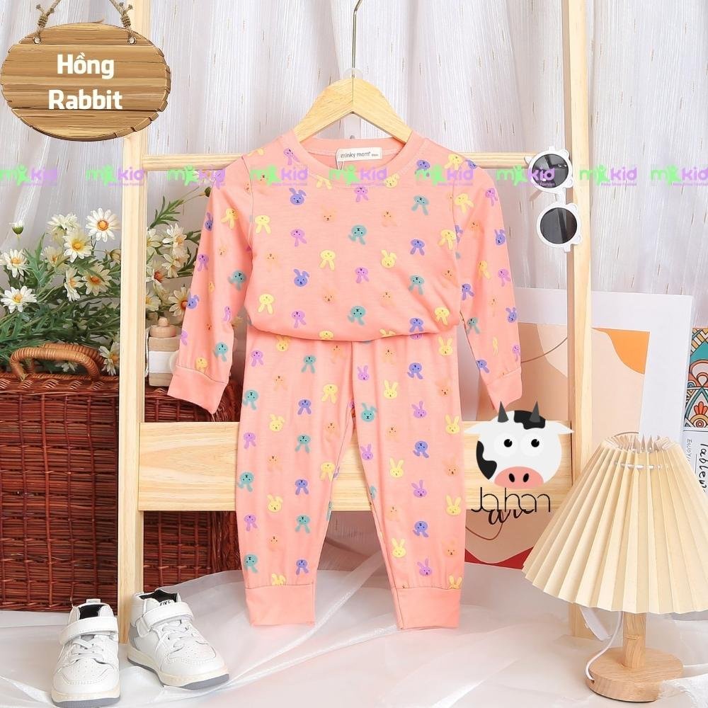 Bộ Thu Đông Cho Bé 💖SIZE ĐẠI 6-26KG 💖 Bộ Thun Lạnh  Dài Tay MK KID Với Họa Tiết thỏ Cho Bé Trai Bé Gái
