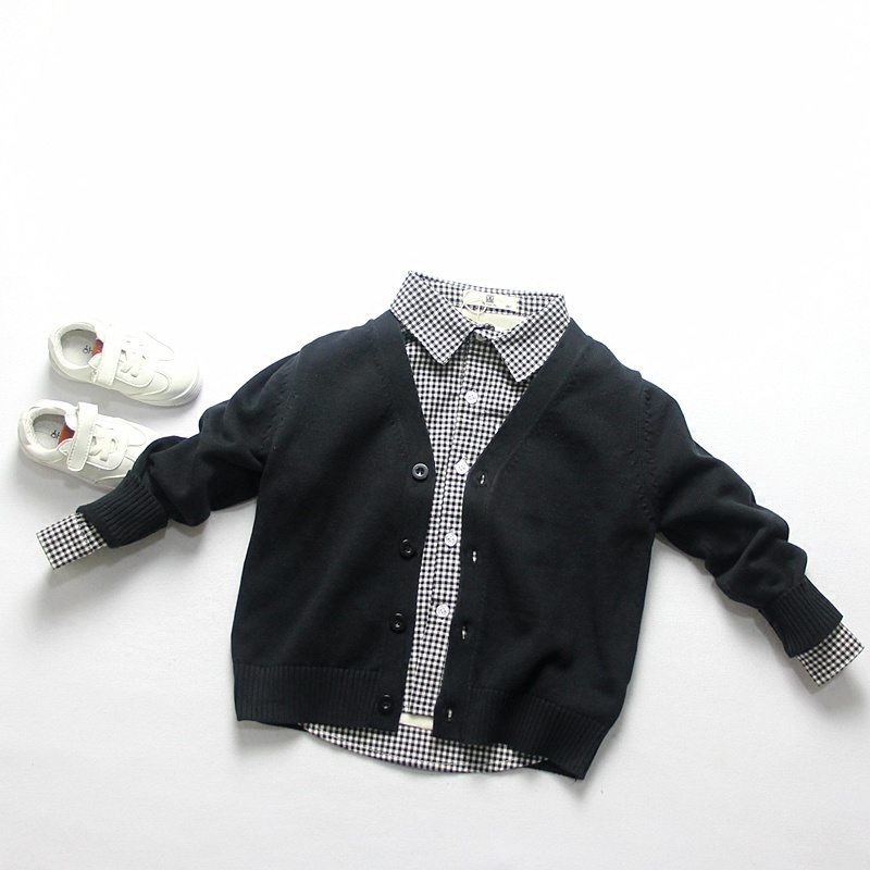 Áo Khoác Cardigan Dệt Kim Mỏng Phong Cách Hàn Quốc Thời Trang Xuân Thu Mới Cho Bé Trai Và Gái