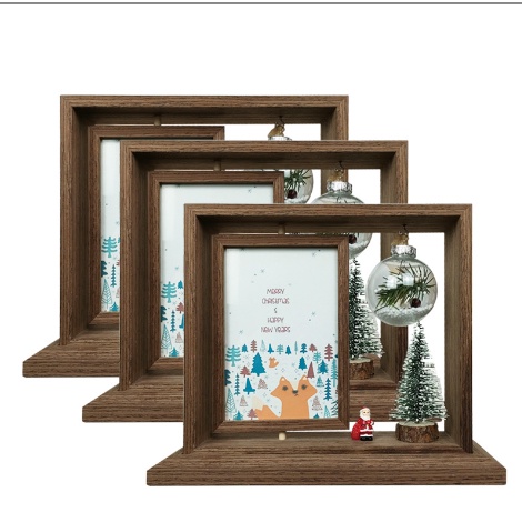 Khung Ảnh Để Bàn gỗ mộc có móc kèm KA4 Khung Hình Để Bàn kèm chân đế 20.5x22.5cm