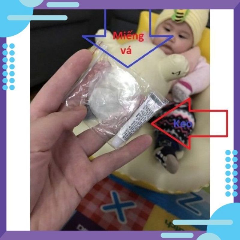 Keo và 2 miếng dán ghế hơi, phao bơi