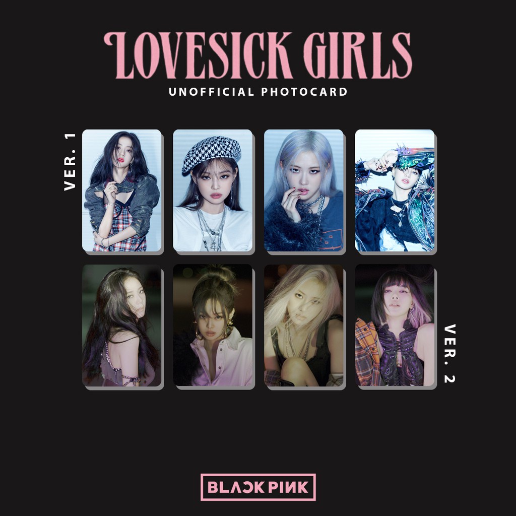 SET 8 CARD BLACKPINK Lovesick girls - UNOFFICIAL