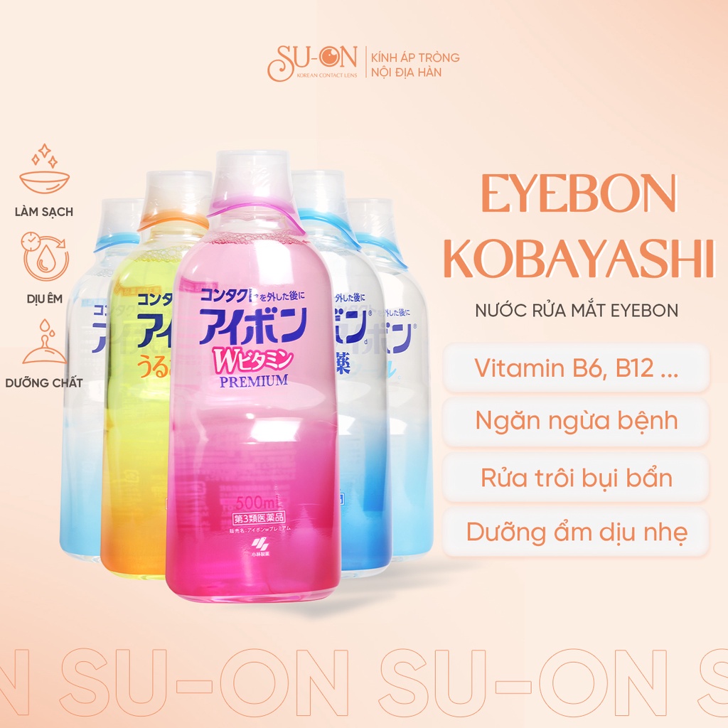 Nước rửa mắt Eyebon Kobayashi Nhật Bản 500ml/Nước nhỏ mắt Sancoba 5ml Nhật Bản - Giảm mỏi mắt, tăng cường thị lực