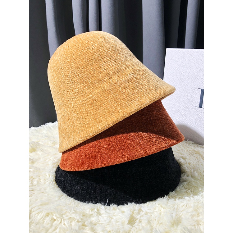 Nón Tai Bèo Chenille Dày Dặn Dễ Phối Đồ Thời Trang Thu Đông Phong Cách Hàn Quốc Cho Nữ