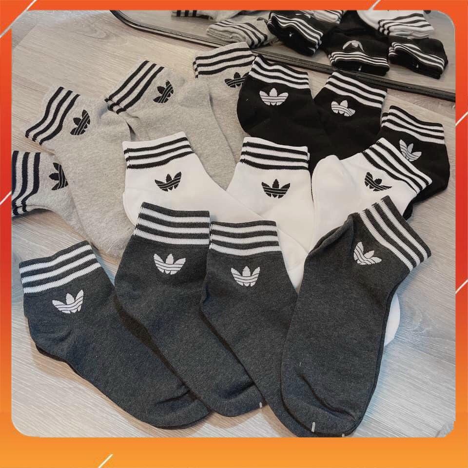 Tất thể thao cổ trung chất liệu sợi dệt cotton cao cấp kiểu dáng năng động họa tiết 3 lá