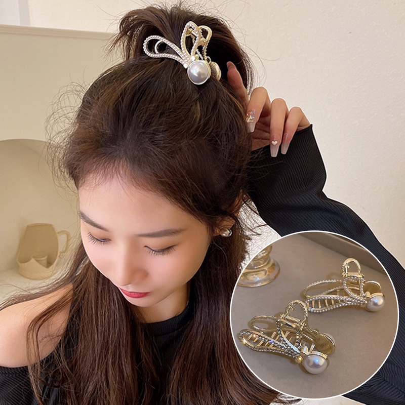 Kẹp Tóc Hình Tai Thỏ Bằng Hợp Kim Đính Ngọc Trai Phong Cách Hàn Quốc Thanh Lịch Dành Cho Nữ timetunnel