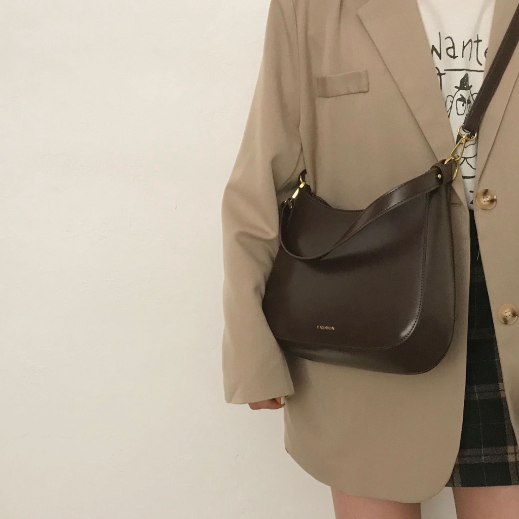 [ Hàng mới về} Túi đeo chéo, đeo vai kiểu dáng Retro bằng da PU cao cấp đơn giản nhỏ gọn rộng rãi tiện sử dụng