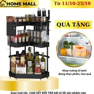 Kệ gia vị thông minh Home Mall, kệ gia vị góc, kệ để bếp, kệ gia vị đa năng, tiện lợi, kệ phòng tắm thép Carbon không gỉ