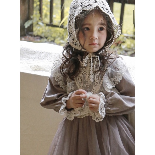 Váy Princess mix ren siu xinh bé gái