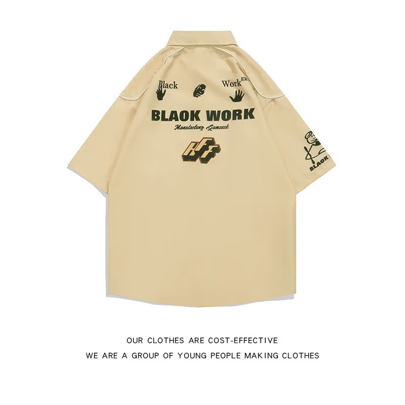 Áo Sơ Mi Tay Ngắn Dáng Rộng In Họa Tiết Thời Trang Đường Phố Mỹ 2022 Chất Lượng Cao Cho Nam