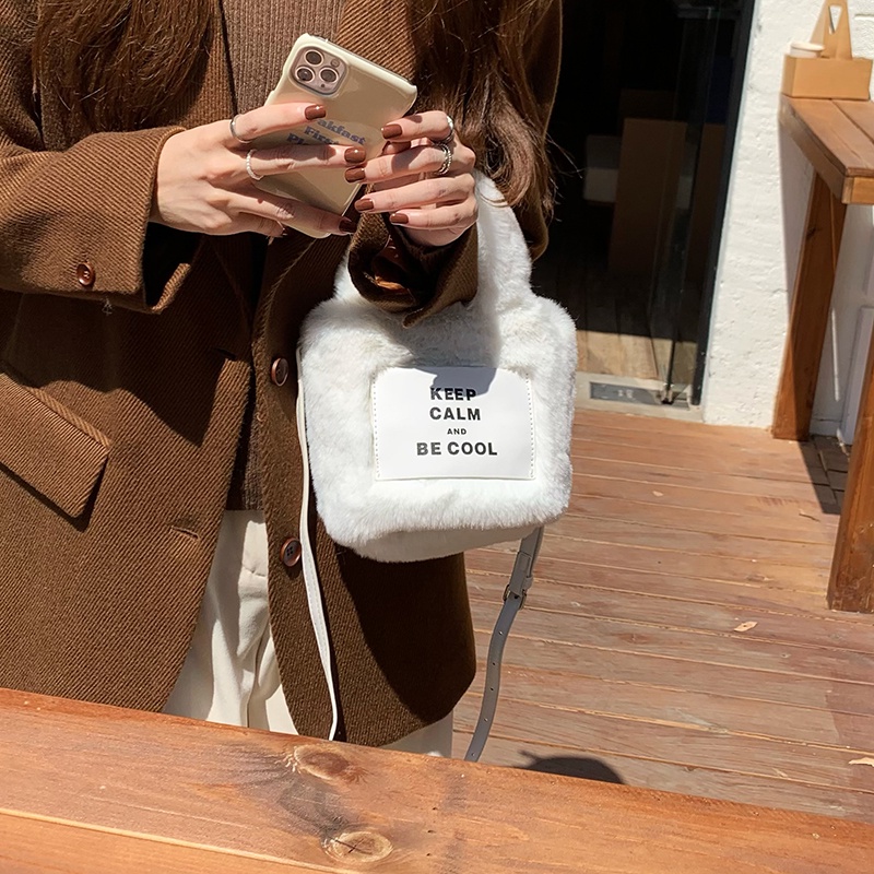 Túi Xách bucket Phủ Bông Mềm Mại Thời Trang Nữ Sành Điệu