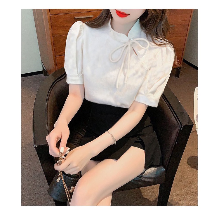 ÁO CỔ TÀU TAY NHÚN SÀNH ĐIỆU