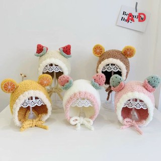 Mũ/nón len lông cừu cho bé hình hoa quả dễ thương