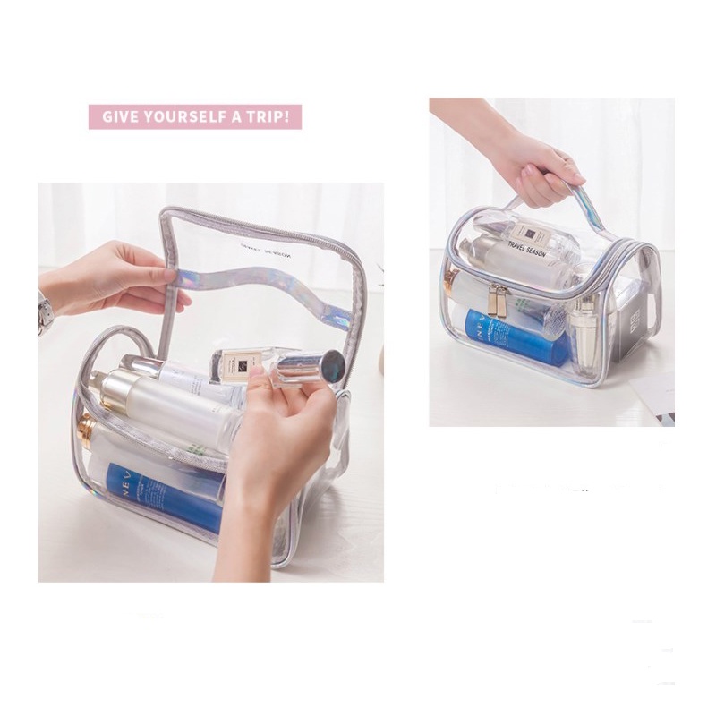 Túi Đựng Mỹ Phẩm Bằng Nhựa PVC Chống Thấm Nước Cỡ Lớn Tiện Dụng Mang Đi Du Lịch