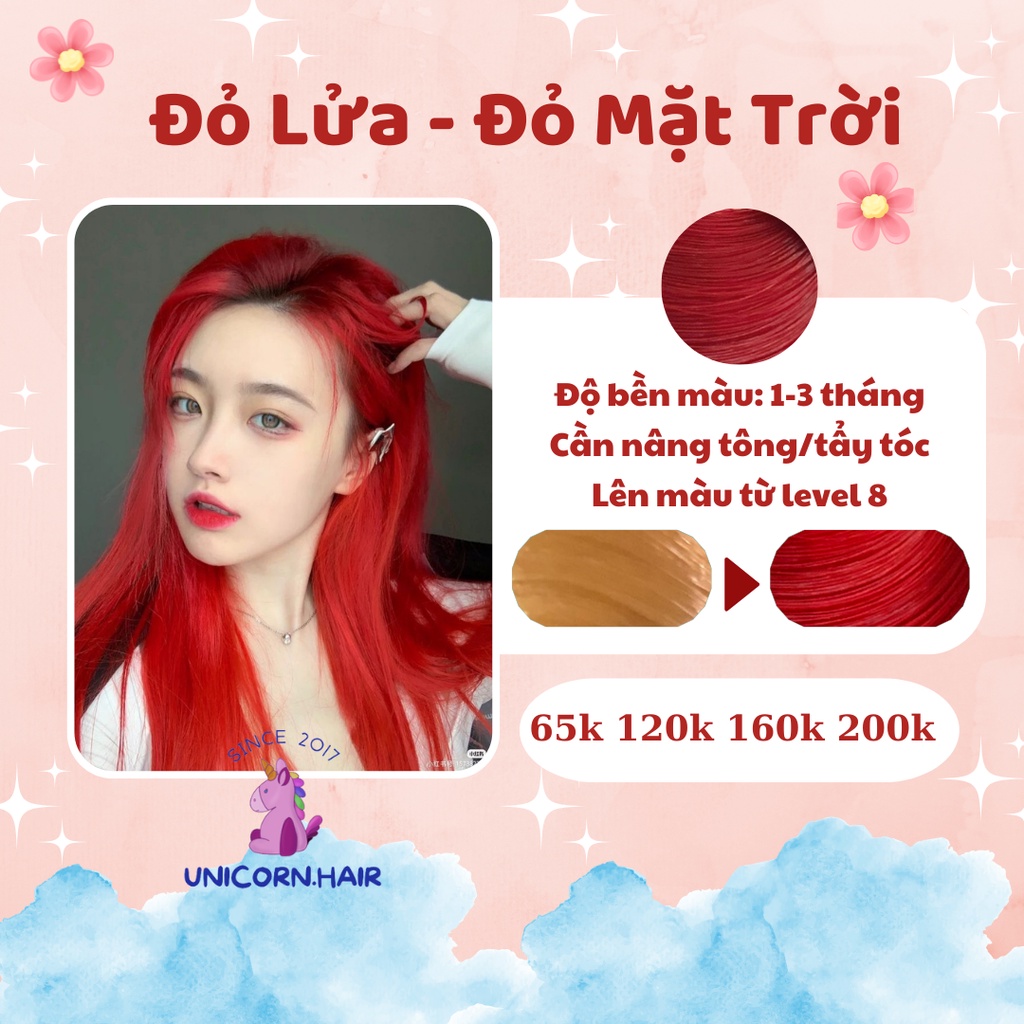Thuốc nhuộm tóc ĐỎ MẶT TRỜI/ ĐỎ TƯƠI cần dùng thuốc tẩy tóc