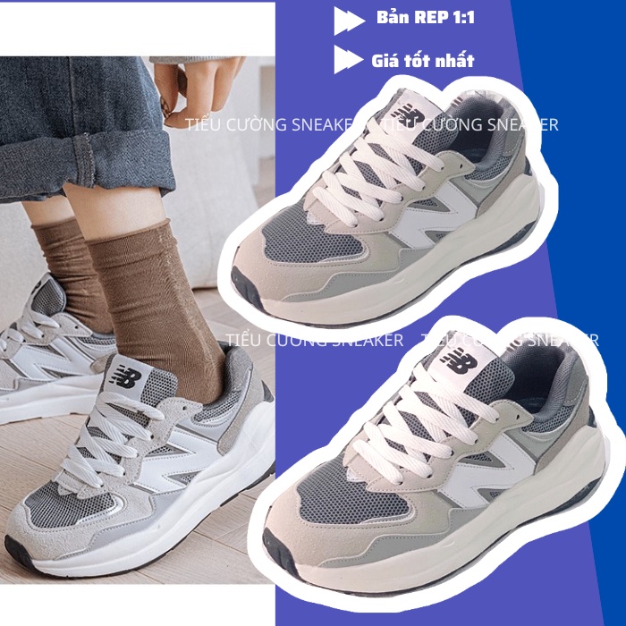 Giày Thể Thao Nữ NEW BALANCE NB 5740 Màu Xám Trắng Giày Bánh Mì Ulzzang Nữ