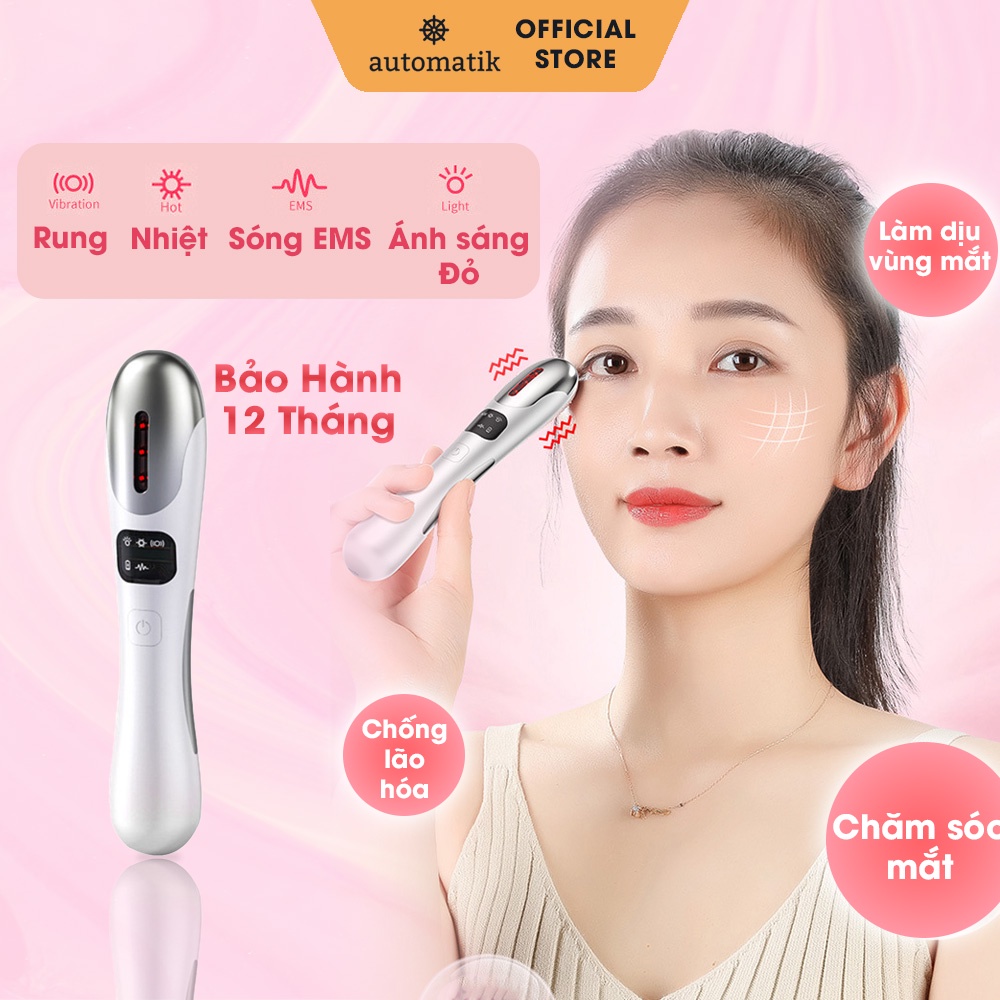 Máy Massage Mắt 5 Trong 1 Lăn Mát Xa Thẩm Thấu Tinh Chất Giảm Nếp Nhăn Bọng Mắt Quầng Thâm Tăng Đàn Hồi Da - Automatik