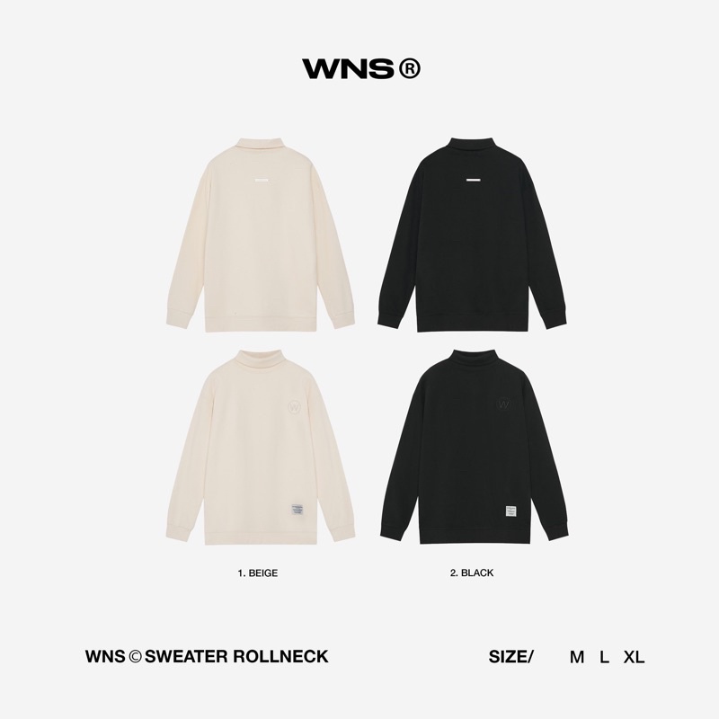 WNS Rollneck Sweater - Áo Sweater Nỉ Bông Cao Cổ Form Oversize Unisex Local Brand WNS Chính Hãng