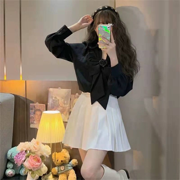 Áo Sơ Mi Thắt Nơ Dài Tay Phong Cách Phương Tây Thiết Kế Mới 2022 Dành Cho Nữ