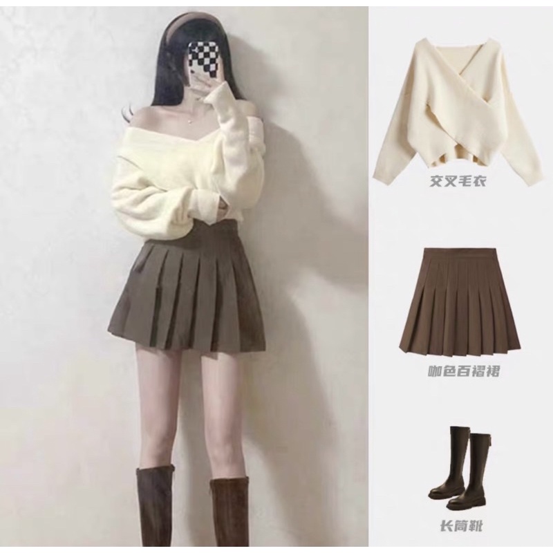 Set chân váy + áo vạt chéo 🥰