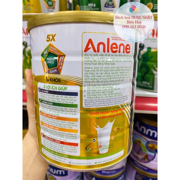 Sữa bột Anlene Gold 5X hương Vani 800g