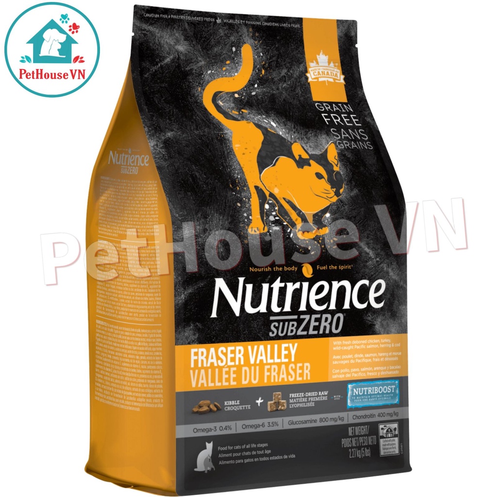 NUTRIENCE SUBZERO CAT - Bao 5Kg Thức Ăn Hạt Cho Mèo Vị Cá Biển & Rau Củ Quả Hàng Chính Hãng