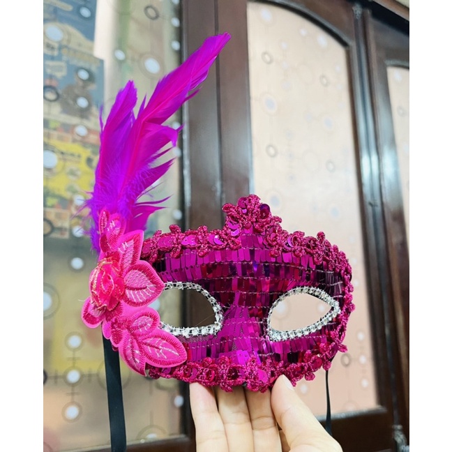 Mặt nạ hoá trang cosplay lông vũ / Mặt nạ chơi trung thu HALOWEEN