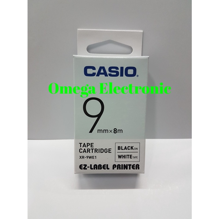 CASIO Cuộn Băng Keo Trắng Đen 9mm Cho Máy In XR-9WE1