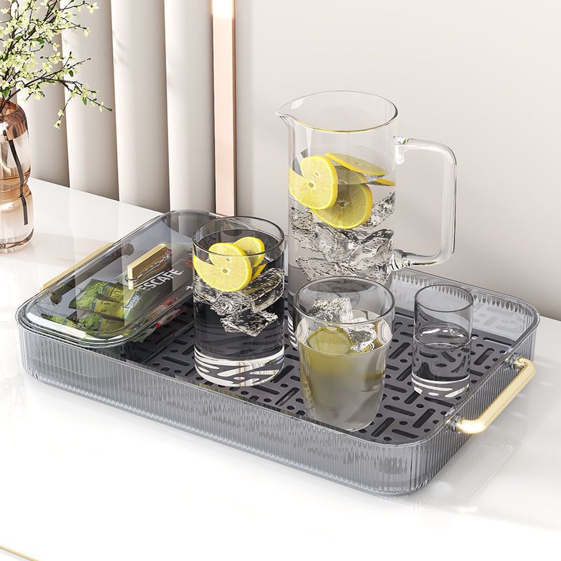 Khay Nhựa Vuông Khay Đựng Ấm chén có thoát nước Khay đựng hoa quả Sang Trọng
