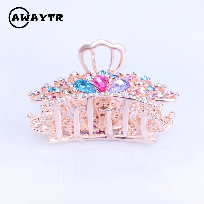 Kẹp Tóc Hình Con Công Bằng Kim Loại Đính Ngọc Trai Thời Trang Dành Cho Nữ